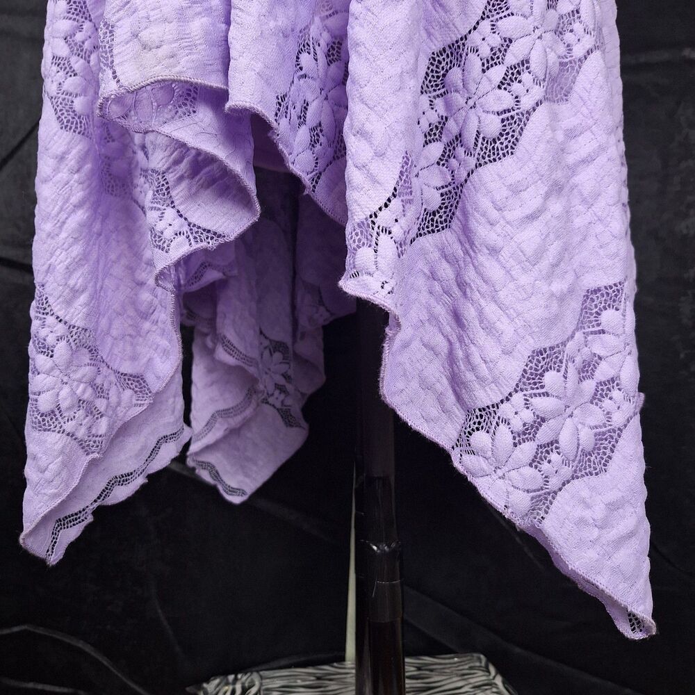Rabbit Rabbit Rabbit Size 6 Lilac Lace Ruched Handkerchief Hem V Neck Fairycore - Picture 7 of 12